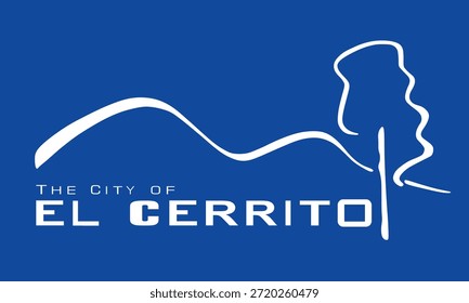 Ilustración vectorial de la bandera de la ciudad de El Cerrito, Condado de Contra Costa, estado de California, Estados Unidos, signo de ciudad de Estados Unidos. Anuncio emblema de la ciudad de El Cerrito. Pegatina El Cerrito ciudad.