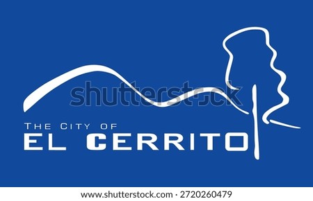 El Cerrito city flag vector illustration, Contra Costa County, California state, United States of America, USA town sign. El Cerrito city emblem banner. Sticker El Cerrito city.