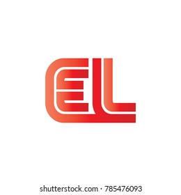 El company linked letter logo red