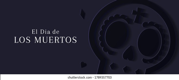 El Dia De Los Muertos Sale Web Banner. Day Of the Dead Clearance Promo Background