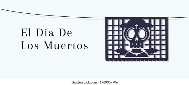 El Dia De Los Muertos Sale Web Banner. Day Of the Dead Clearance Promo Background