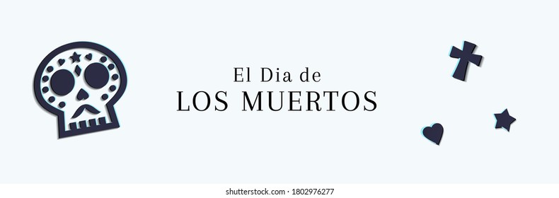 El Dia De Los Muertos Sale Web Banner. Day Of the Dead Clearance Promo Background