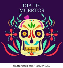 El dia de Muertos, Mexican Day of Dead vector illustrations. Cartoon dead skulls from Mexico