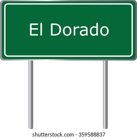 El Dorado , Arkansas , road sign green vector illustration, road table, USA city