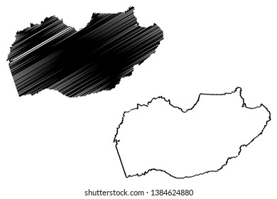 El Dorado County, California (Counties in California, United States of America,USA, U.S., US) map vector illustration, scribble sketch El Dorado map