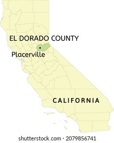 El Dorado County und Stadt Placerville Lage auf der kalifornischen Landkarte