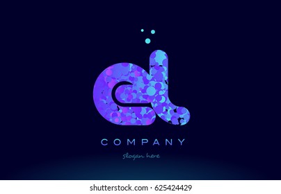 el e l alphabet pink blue bubble circle dots creative letter company logo vector icon design template