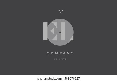 el e l  grey modern stylish alphabet dot dots eps company letter logo design vector icon template 