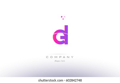 el e l  pink purple modern creative gradient alphabet company logo design vector icon template