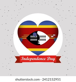 El Eswatini Independence Day With Heart Emblem Design