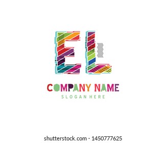 EL Full color initial logo vector