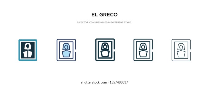 el greco icon in different style vector illustration. two colored and black el greco vector icons designed in filled, outline, line and stroke style can be used for web, mobile, ui