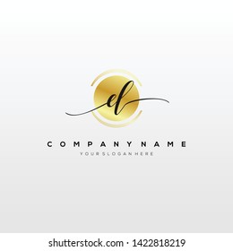 EL handwriting initial logo template vector.