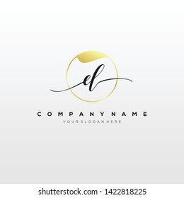 EL handwriting initial logo template vector.