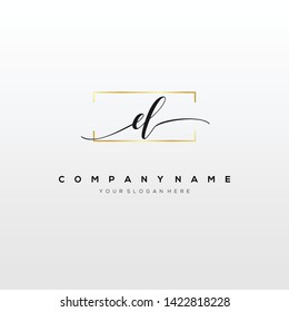 EL handwriting initial logo template vector.