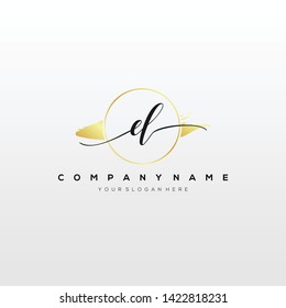 EL handwriting initial logo template vector.