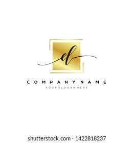 EL handwriting initial logo template vector.