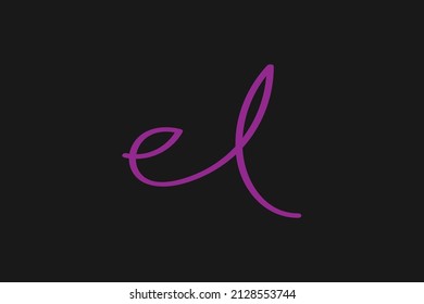 el handwritten logo for identity. el initial handwritten calligraphy, for monogram and logo. 