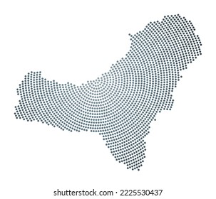 El Hierro dotted map. Digital style shape of El Hierro. Tech icon of the island with gradiented dots. Neat vector illustration.