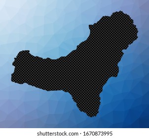 El Hierro geometric map. Stencil shape of El Hierro in low poly style. Neat island vector illustration.