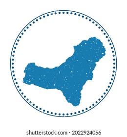 El Hierro sticker. Travel rubber stamp with map of island, vector illustration. Can be used as insignia, logotype, label, sticker or badge of El Hierro.