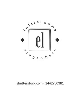 EL Initial beauty monogram logo vector