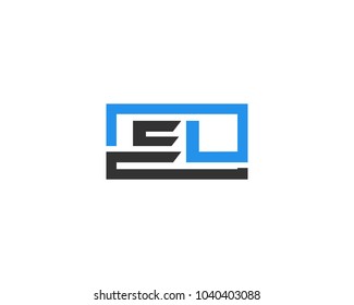 EL initial box letter logo template vector