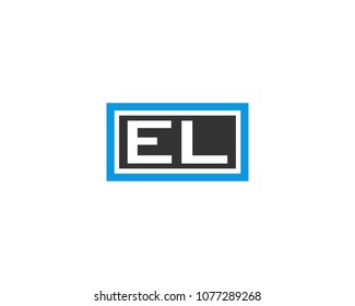 EL initial box letter logo template vector