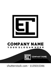 EL initial box letter logo template vector