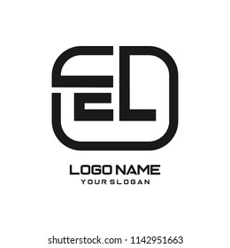 EL initial box letter logo template vector