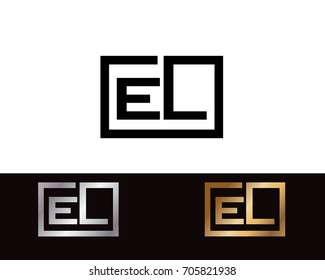 EL initial box shape Logo designs template
