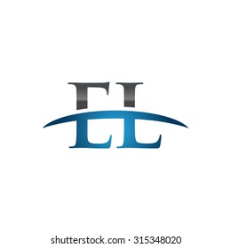 EL initial company blue swoosh logo