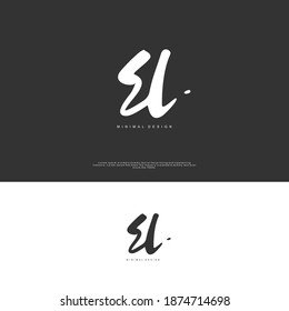 EL Initial handwriting or handwritten logo for identity. Logo with signature and hand drawn style.