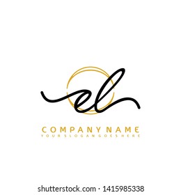EL Initial handwriting logo concept