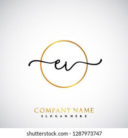 EL Initial Handwriting logo template vector