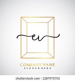 EL Initial Handwriting logo template vector