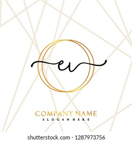 EL Initial Handwriting logo template vector