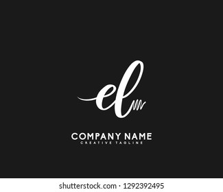 EL Initial Handwriting Logo Template Vecto