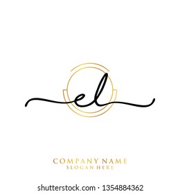 EL Initial handwriting logo template