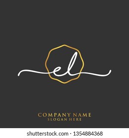 EL Initial handwriting logo template