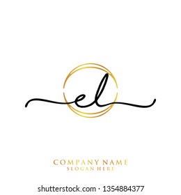 EL Initial handwriting logo template