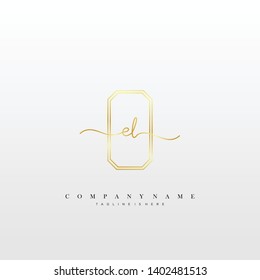 EL initial handwriting logo template vector