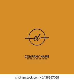 EL Initial handwriting logo template vecto