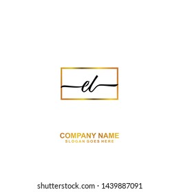 EL Initial handwriting logo template vecto