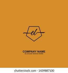 EL Initial handwriting logo template vecto