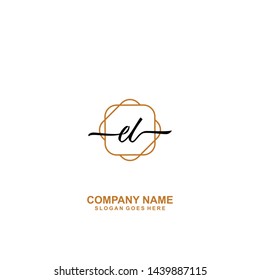 EL Initial handwriting logo template vecto