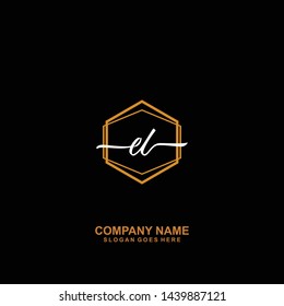 EL Initial handwriting logo template vecto