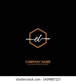 EL Initial handwriting logo template vecto