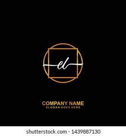 EL Initial handwriting logo template vecto