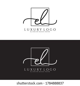 EL Initial handwriting logo template vector